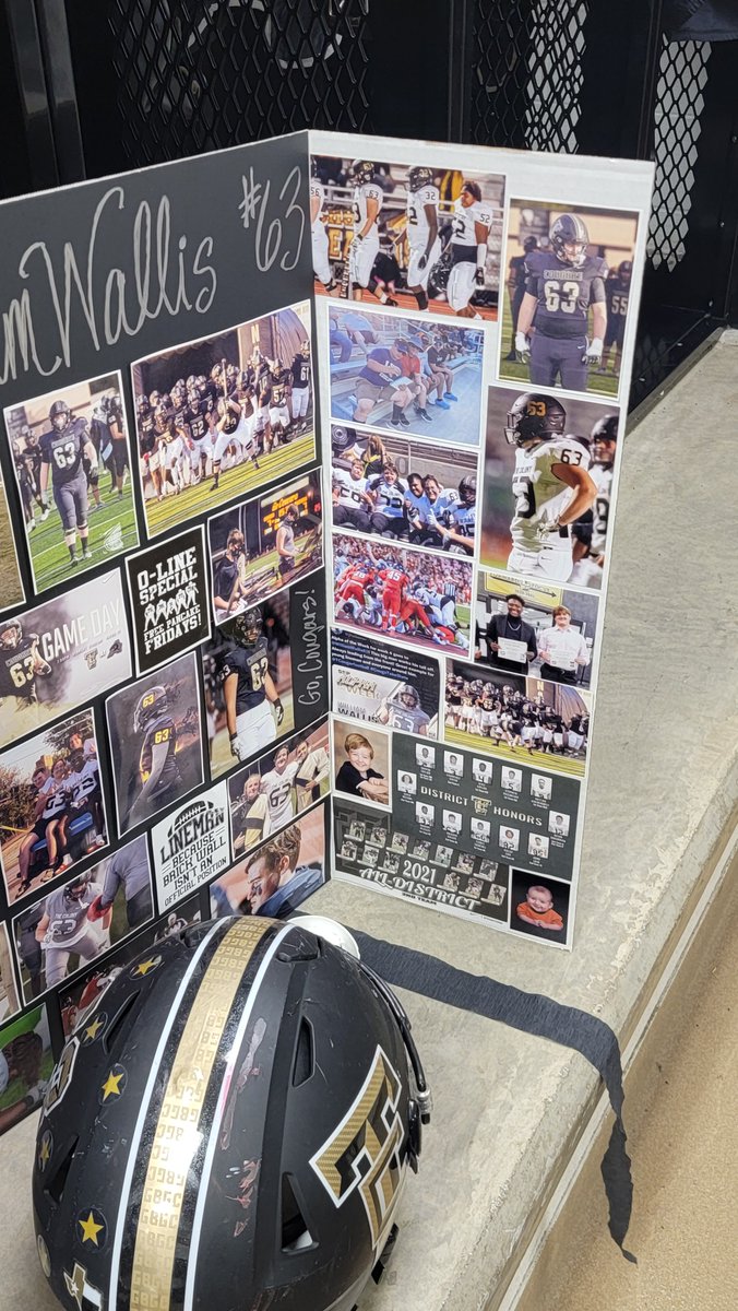 trekker21's tweet photo. A TCHS Colony Cougar tradition, the parents decorate their son's locker for their last home game. Sending love to #63, @WilliamWallis63!!  #TCHS #Cougars #Sportsball #LewisvilleISD https://t.co/0X2kMkOqZx