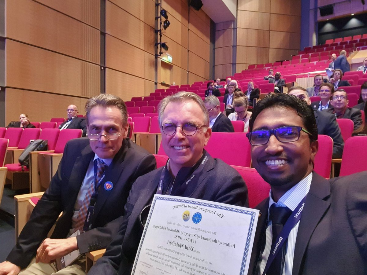 zaaad's tweet photo. https://t.co/PfskbVmPOT… I had 2 great Mentors Prof. Dr. Henning Niebuhr and Dr. med. Wolfgang Reinpold who prepared me for this over the last 2 years at Hamburg Hernia Center #EHS2022Manchester https://t.co/V2YwC7TQof