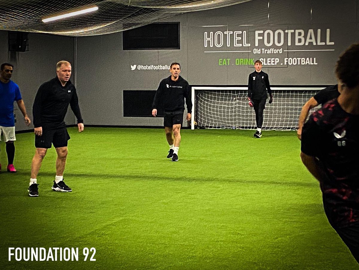 Last night @RSL_Group took on Foundation 92 Co-Founders @GNev2 & Paul Scholes in a 5-a-side match at @hotelfootballuk! @RSL_Group won the opportunity to play against The Class Of 92’ at last years #f92 Gala Dinner! 👏