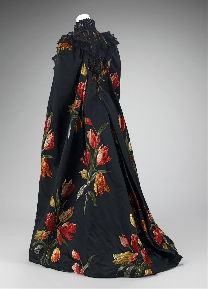 cooperhewitt's tweet photo. Now this is an outfit for #NationalDesignWeek! Sarah Hewitt's opera cloak, designed by House of Worth, won a grand prize at the Exposition Universelle of 1889 in Paris. See Sarah & Eleanor Hewitt: Designing a Modern Museum, an exhibition about our founders, for free thru Oct. 23 https://t.co/RPL7p2J9ar