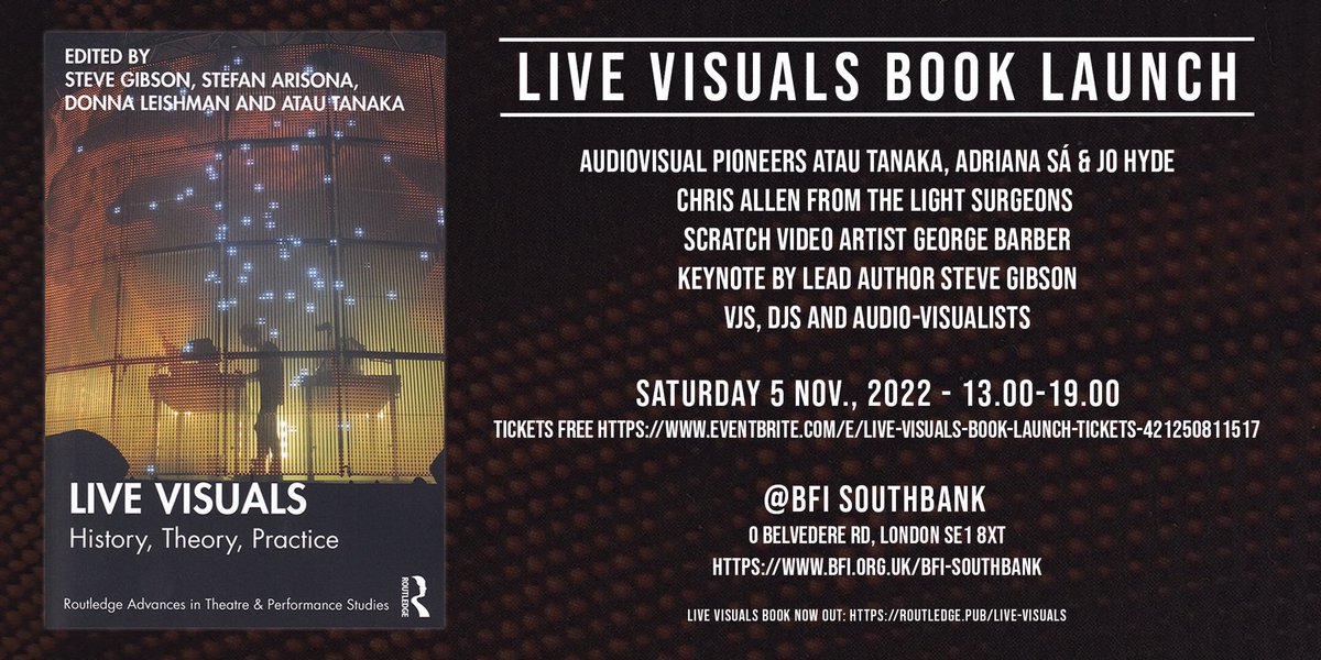 marloguer's tweet photo. @live_visuals looking forward to travelling to London for the launch of our new book on live visuals @BFI on Sat 5th Nov and the after party on the Sun 6th Nov @iklectikartlab https://t.co/MNb1yFZPYU