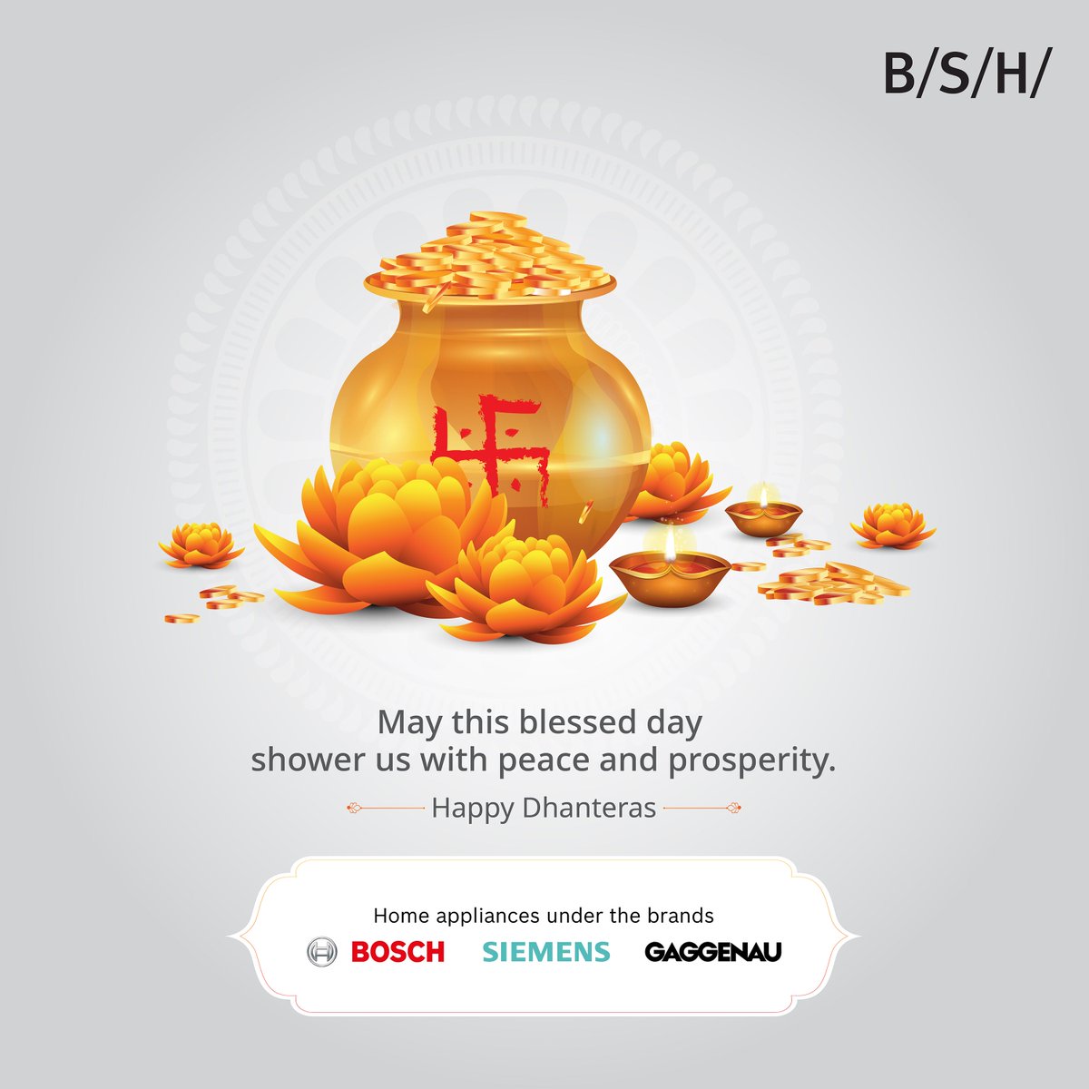 May the blessed festival of Dhanteras brighten our hearts and homes with happiness and prosperity.

#HappyDhanteras #Dhanteras2022 #BSHHomeAppliances