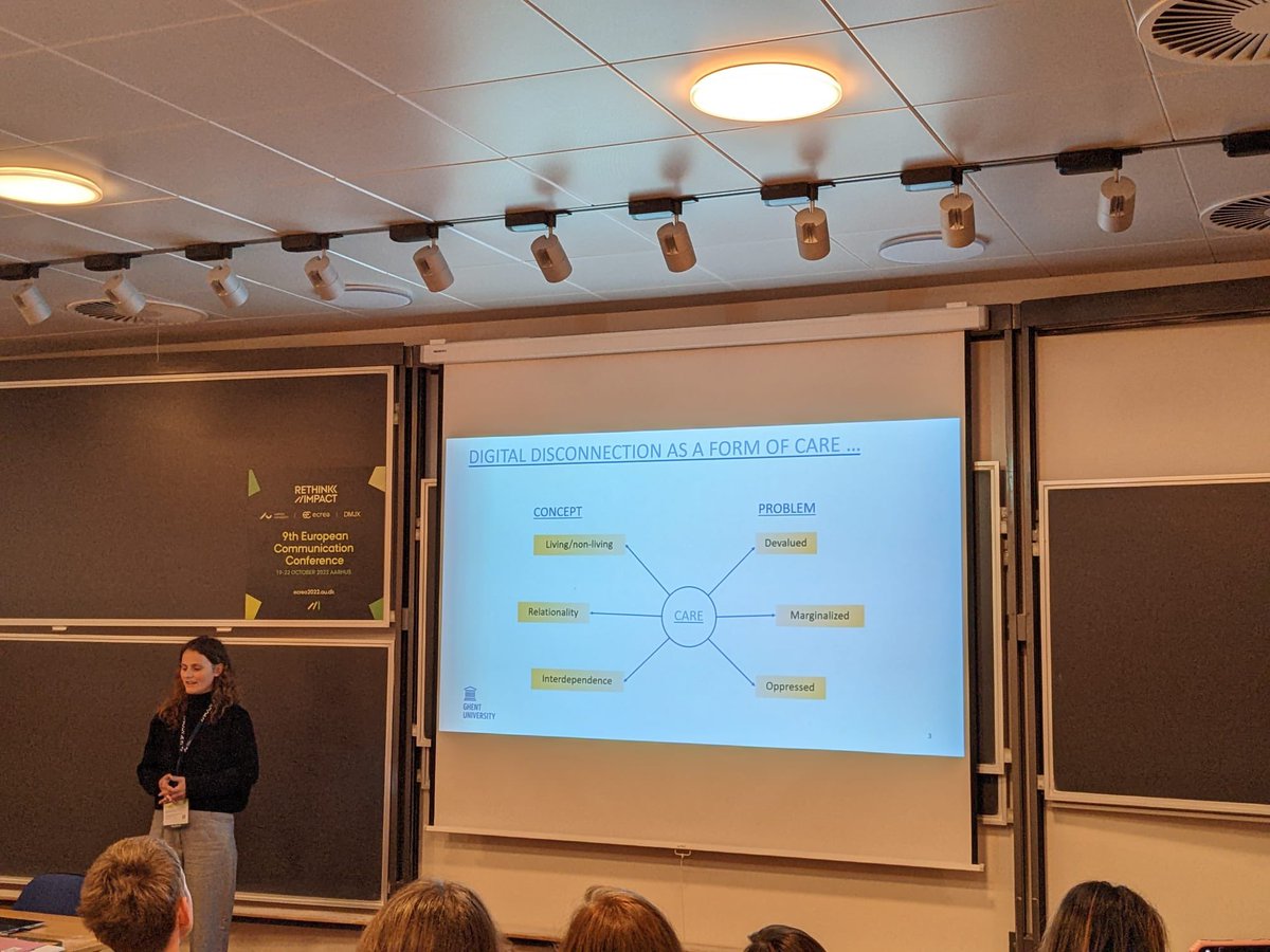 saravanbru's tweet photo. Really happy to have been able to present and discuss this research on the intersection of digital disconnection and caring work, and thankful to have been part of an inspiring session #ECREA2022 @ECREA_ICSI https://t.co/TeQ8aS8Lmy