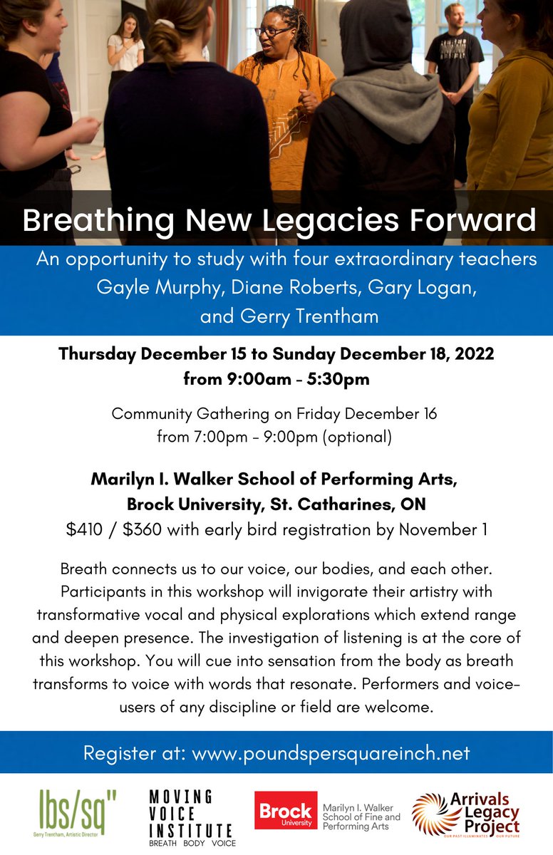 The MVI Intensive is back live and in-person again! Designed for performing artists of any kind and hosted by <a href="/BrockUniversity/">Brock University</a> in beautiful Niagara.

Registration open now:
zeffy.com/en-CA/ticketin…