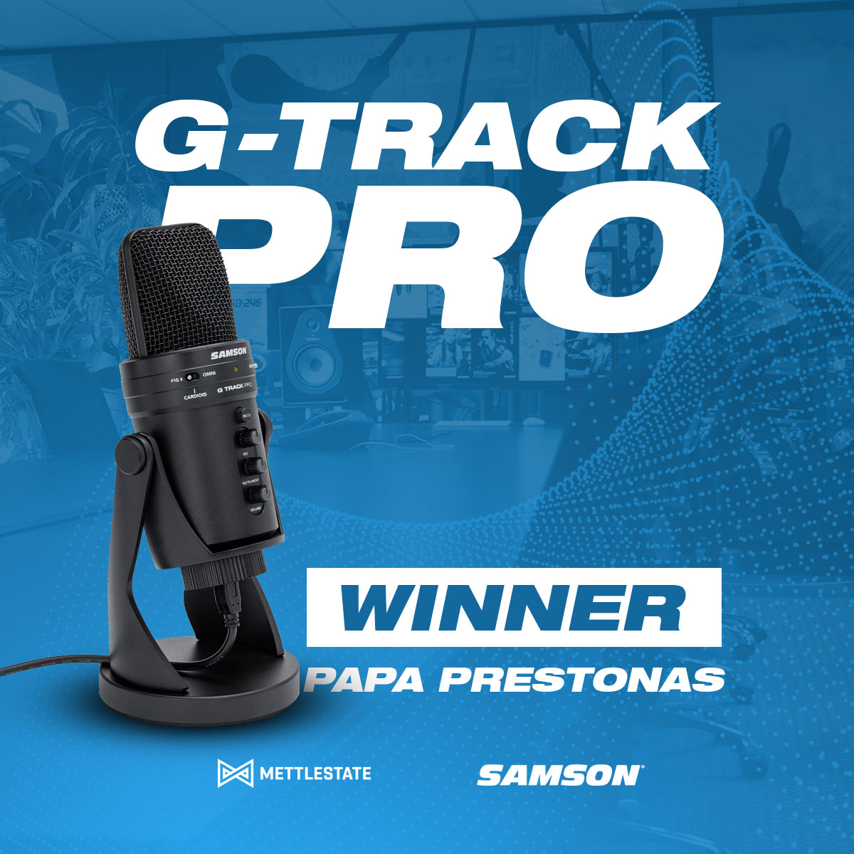 Mettlestate's tweet photo. Congratulations to @preston_jonas for winning a Samson G-Track Pro microphone! 🎙️🤩 Enjoy your new equipment! 🙌
Have an amazing weekend everyone! ❤️
Audiosure 💙
#Audiosure #Giveaway #GTrackPro #StudioQuality https://t.co/KTFMF71TSz