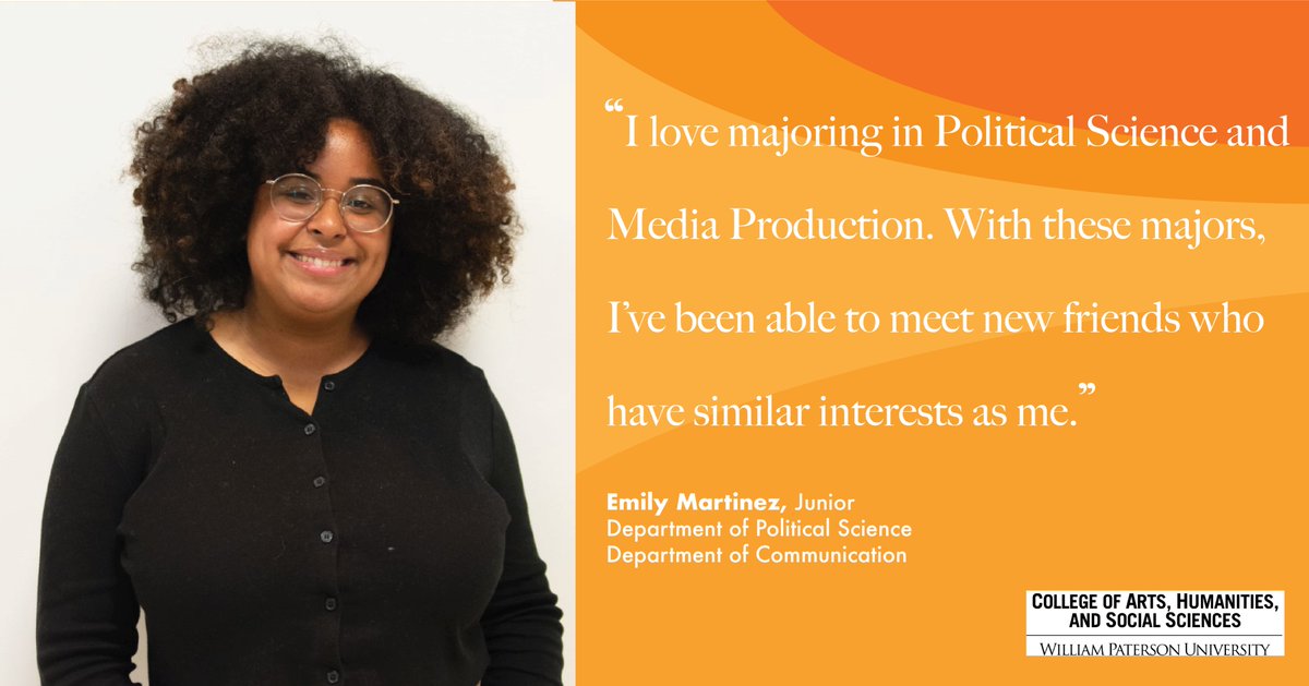 Faces of AHSS (Arts, Humanities &amp; Social Sciences)
Meet Emily Martinez, a student majoring in Political Science and Media Production. #wpunj #wpcahss