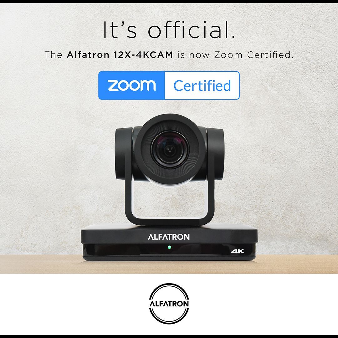 It’s official. The Alfatron 12x 4K PTZ Camera is now Zoom Certified!

For more information, please visit our website:
ow.ly/WK1w50Kxq9m

 #Alfatron
#Zoom
#ZoomCertified
#UnifiedCommunication
#ProAV
#AVTweeps 

Zoom