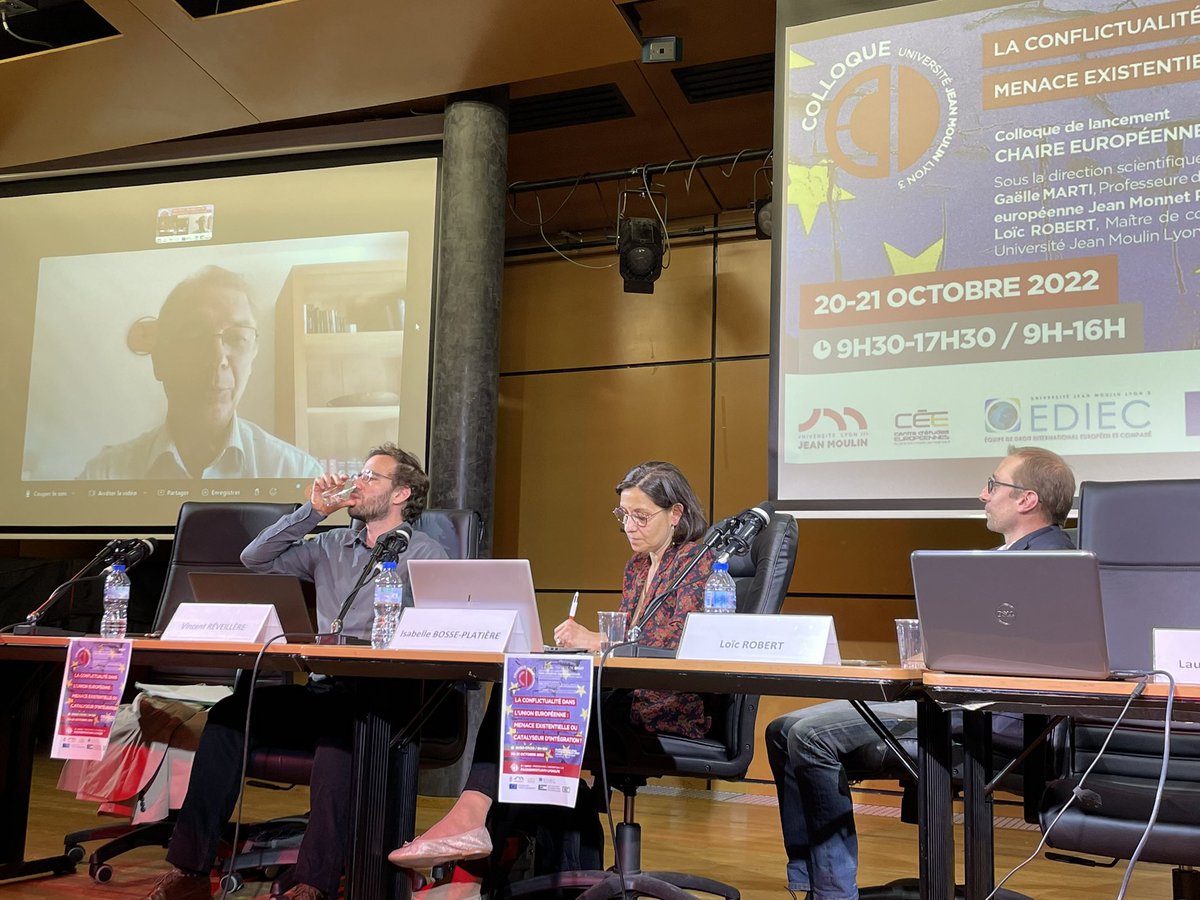 gaellemarti's tweet image. Colloque sur la « conflictualité dans l’UE », dernières interventions 
👉lancement de la Chaire Jean Monnet #proValUE sur les #valeurs de l’#ue 
👉En direct sur YouTube youtu.be/v8imjfnkyZE

@ediec_4185 @Droit_Lyon3 @UJML @UEF_France @CommissionEuro