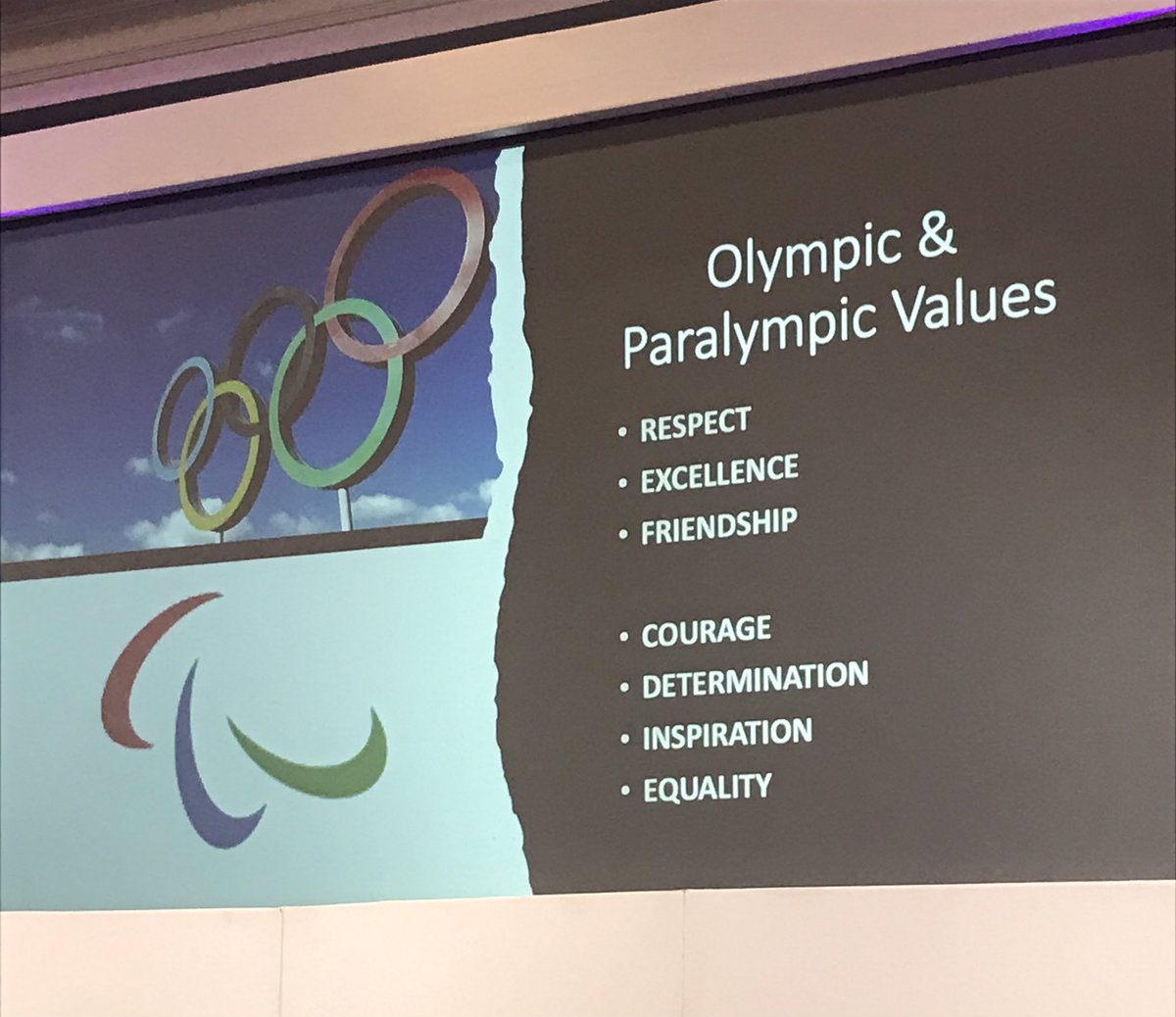 nwsdn's tweet photo. Donna talks about the importance of the Olympic &amp; Paralympic values in her life, after becoming an Olympian. #FDConf22 https://t.co/hxHcRkgFBA