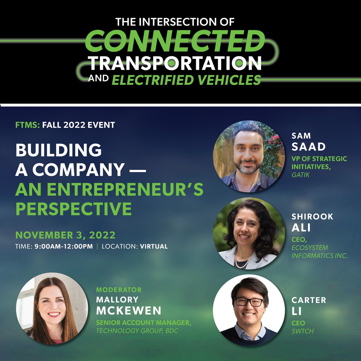 Join us Nov 3 at #FTMS2022 for a packed morning of keynotes, discussions &amp; a thought-provoking exchange about the #entrepreneur’s perspective in building a company with three of Hamilton’s rising entrepreneurs! 
Register at ftms.citm.ca  

<a href="/iF_hamont/">Innovation Factory</a> #transportation