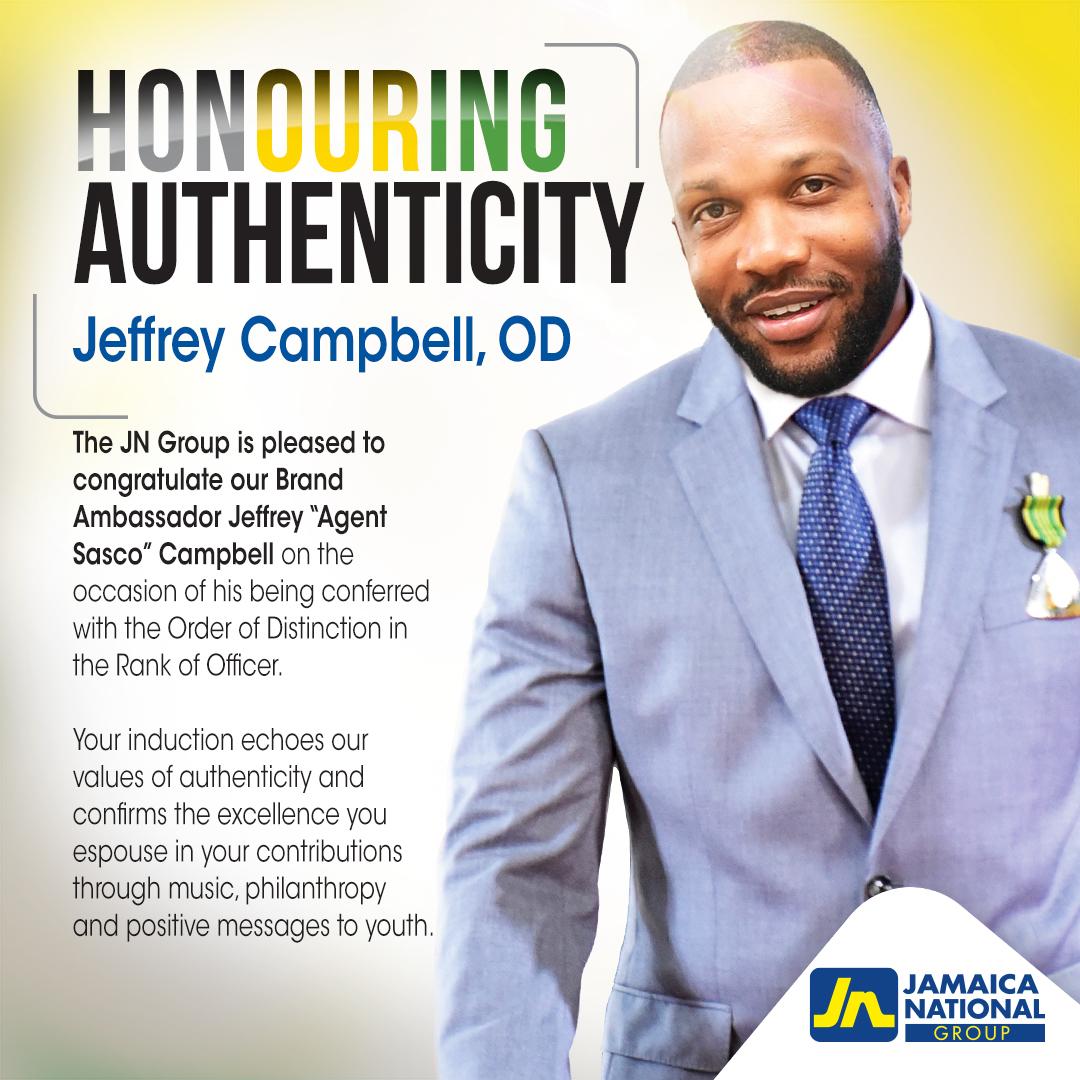 jnbanklimited's tweet photo. Join us in once again congratulating our Brand Ambassador Jeffrey "Agent Sasco" Campbell, OD on this honour. #orderofdistinction #jnproud https://t.co/IH1hEhIDKV