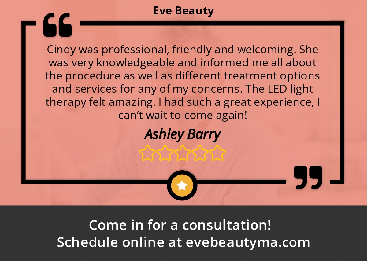 5 Star: Ashley B. "Cindy was professional, friendly and welcoming. She was very knowledgeable and informed me all about the procedure..."