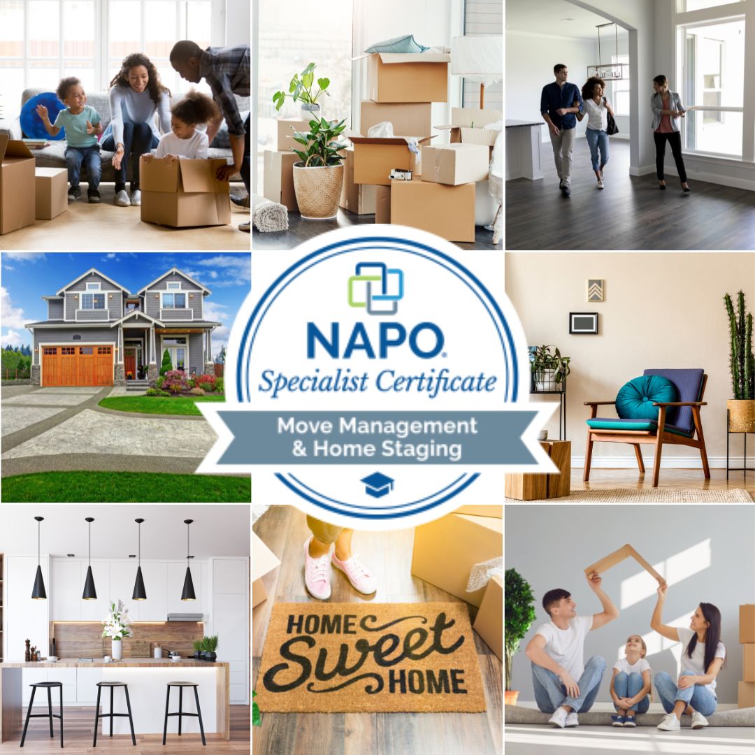 Did you hear about NAPO's newest certificate? 

The Move Management and Home Staging certificate is beneficial to productivity and organizing professionals, realtors, home staging experts/photographers and so many others! 

Visit napo.net/page/Education for more information!