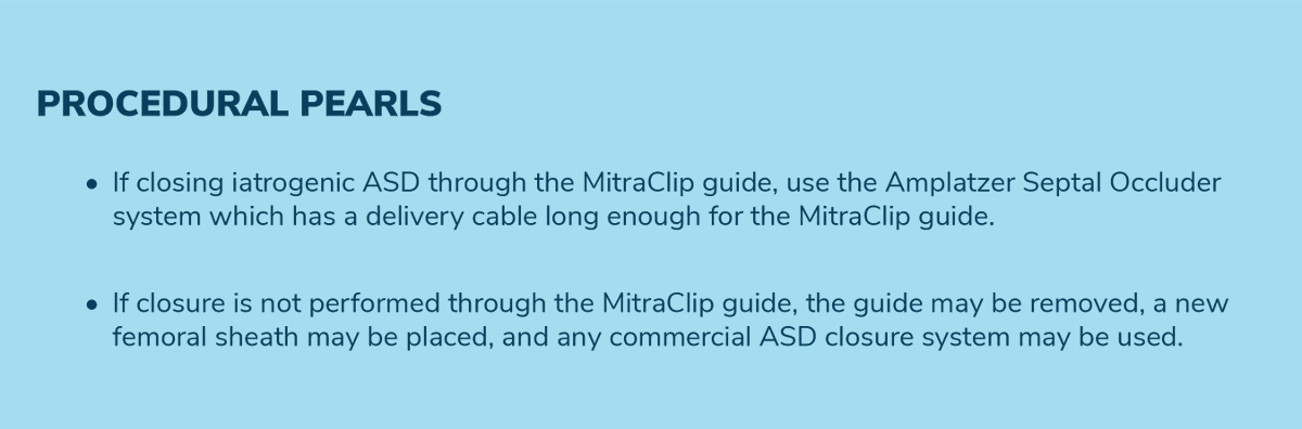 Procedural pearls for Transcatheter Edge-to-Edge Repair evaluation of iatrogenic ASD and need for closure ➡️ scaipro.scai.org/URL/TEEReBookT… #TEER #MitraClip #mitral #MitralRegurgitation @JasonHRogersMD @AbbottCardio