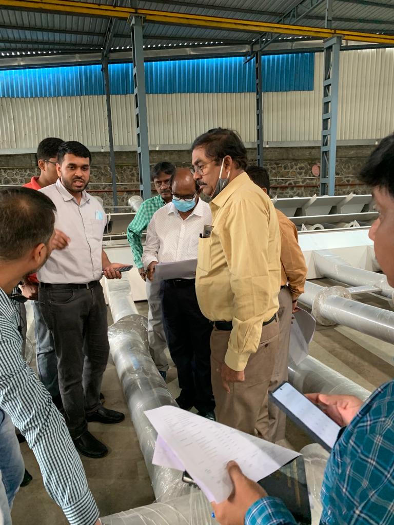 hmwssbdp1's tweet photo. Factory inspection of one of the important component, Decanters at Pune for STPs project for ensuring timely dispatch for installation and commissioning of STP. https://t.co/YCpqNCB2NR