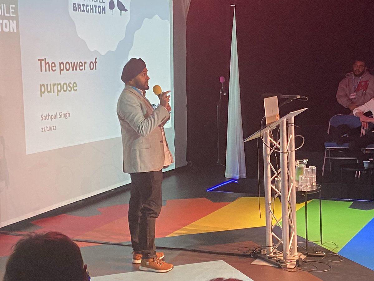 StuartPerryUK's tweet photo. Next up is ‘The Power of Purpose’ , a talk about social leadership and power by @sathpal. Saw this at Lean Agile London earlier in the year, but well worth seeing again #LABTN #LABTN22 https://t.co/ul6ZfxZZqj
