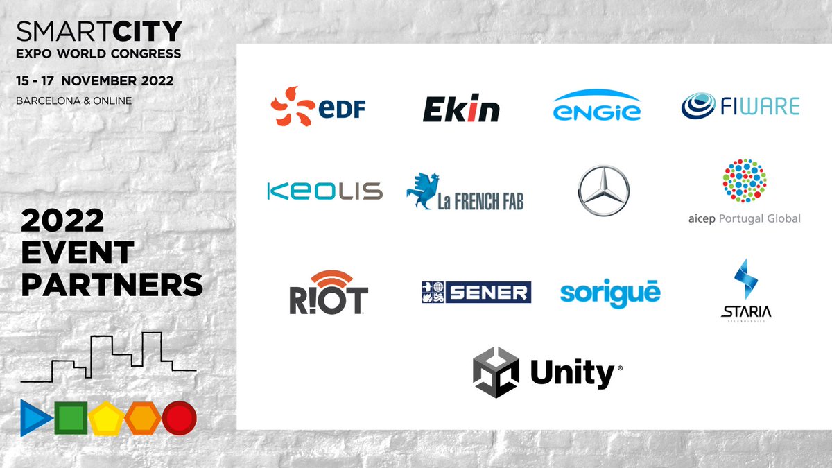 💓A big 𝗧𝗛𝗔𝗡𝗞 𝗬𝗢𝗨 to our Event Partners

Connect with these brands at #SCEWC22!

✨ <a href="/aicep/">AICEP - Portuguese Trade & Investment Agency</a>
✨ <a href="/EDFofficiel/">EDF</a>
✨ <a href="/ekinsmartcity/">Ekin Smart City</a>
✨ <a href="/ENGIEgroup/">ENGIE</a>
✨ <a href="/FIWARE/">FIWARE</a>
✨ <a href="/groupekeolis/">Keolis Group</a>
✨ <a href="/MercedesBenz/">Mercedes-Benz</a>
✨ <a href="/RIoTonSocial/">RIoT</a>
✨ @LaFrenchFabTalk
✨ #SENER
✨ <a href="/sorigue_/">Sorigué</a>
✨ #STARIA
✨ <a href="/unity/">Unity</a>