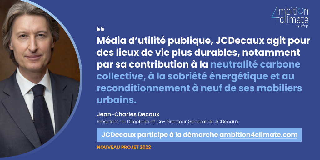 JCDecaux est fier de participer à l'initiative #Ambition4Climate lancée par l'@Afep_ Découvrez le projet de JCDecaux : ambition4climate.com/reconditionnem…