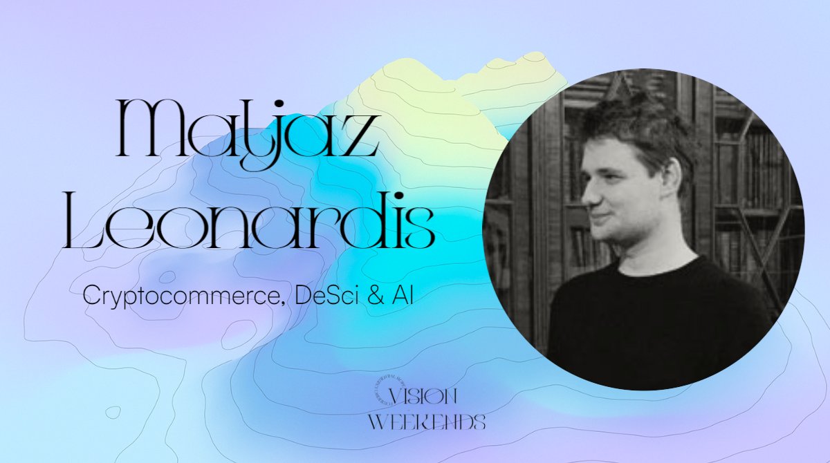 Only one more month until Vision Weekend Europe!! Woo!! We hope you will be as inspired as we are by our wonderful 'Crypto-Commerce, DeSci & AI' Speakers @vincentweisser @MatjazLeonardis @weswfloyd // Tickets available here: foresight.org/vision-weekend…
