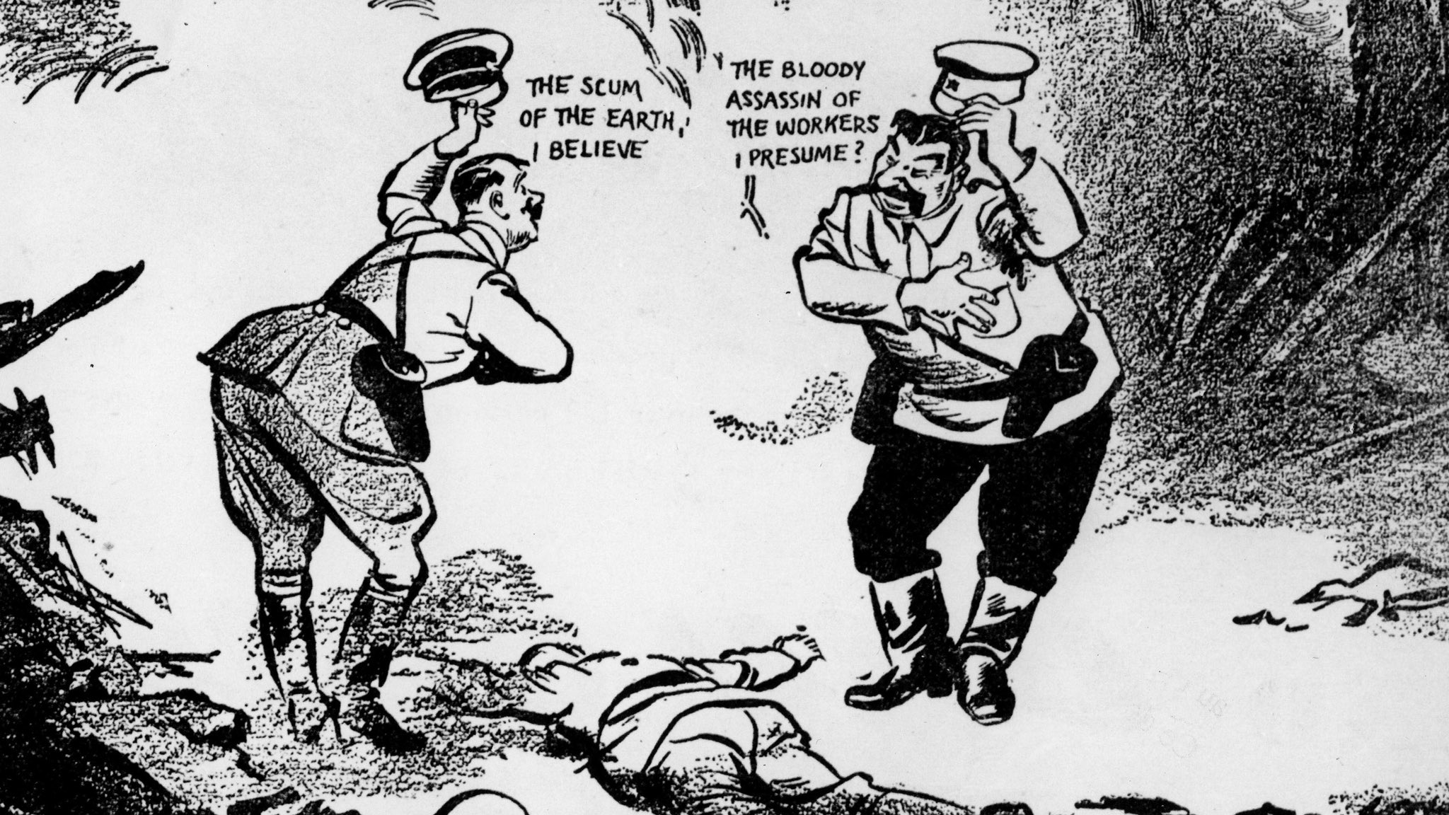 Карикатура Сталина и Гитлера 1939