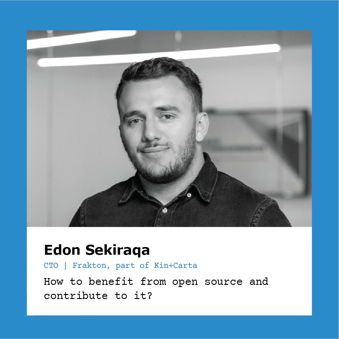 👋 Meet Edon Sekiraqa, CTO at <a href="/Frakton/">Frakton - Part of Kin + Carta</a> and our last speaker announcement for DevCon | Prishtina 📣

His talk will be focused more on how the community uses open source from day 0 in the technology world and how they could give back to the community.

#devcon #devcon2022