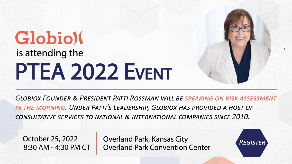 Globiox's tweet photo. We're looking forward to sponsoring &amp; attending the PTEA's (#Pharmaceutical Technical Exchange Association) 2022 Annual Summit Tuesday, October 25, in Kansas City.

Learn directly from our President, @PattiRossman, as she discusses risk in the morning:  https://t.co/GlmCi5CoH3 https://t.co/iDBcEk1TsL