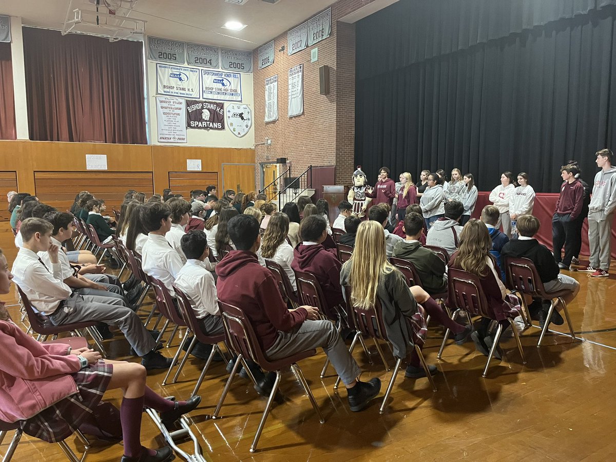 Elementary School visits this week - interest is high in a Spartan education. #spartansareeverywhere <a href="/BishopStangHS/">Bishop Stang HS</a> <a href="/BishopStangAD/">Stang Athletics</a>