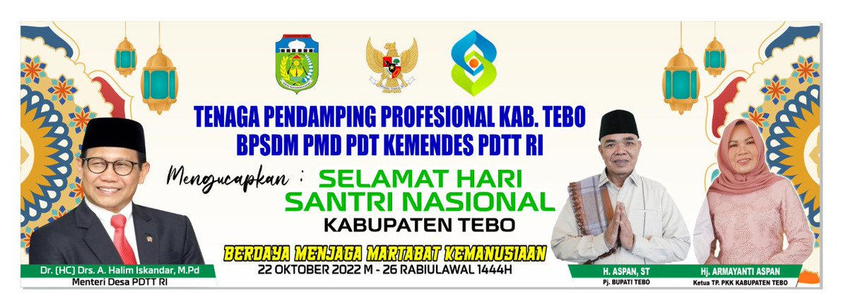 TKP_01981's tweet photo. Bersama Santri Damailah Negeri,
Bersama Santri Damailah Hati,
Bersama Santri Indonesia Berprestasi,
Selamat Hari Santri Nasional 2022
#HariSantriNasional 
#TPPTebo https://t.co/qslWaxieft