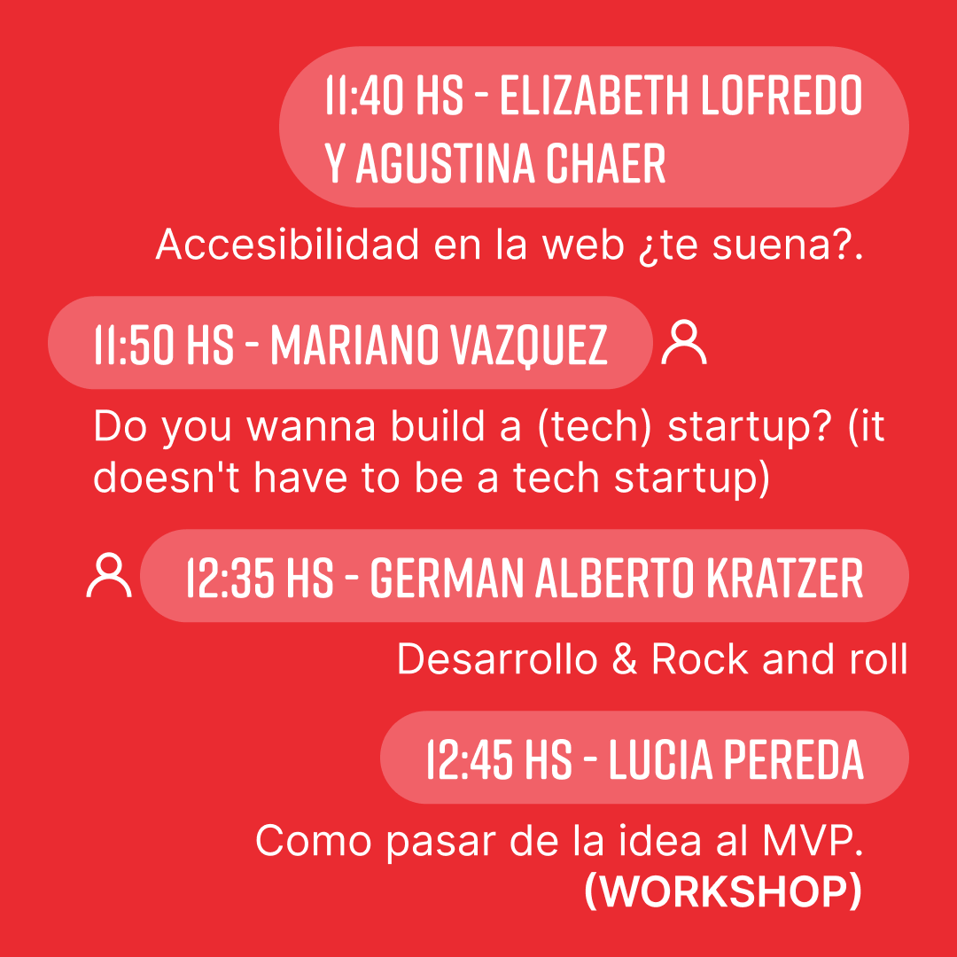 nerdearla's tweet photo. 📆 Día 1ede #nerdearla 🔥
⏰ En 10 minutos arrancan las charlas y workshops en el #trackDEV 🧑💻 

¿Cuál van a ver?🤔
➡️Accede desde 📲 https://t.co/34vefB8lUA

#dev #developer #api #containers #frontend #react #typescript #nodejs https://t.co/tttwrTDCoP