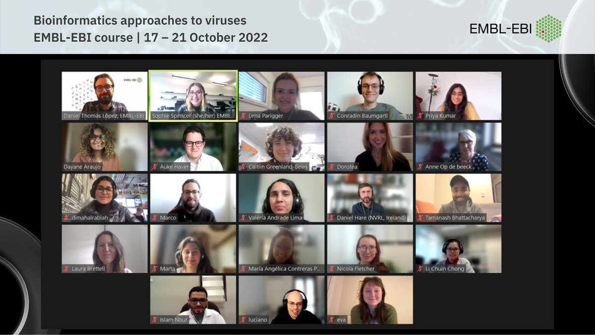 EBItraining's tweet photo. We've also been busy running our inaugural #bioinformatics approaches to #viruses course this week! 

A big thank you to the delegates, organisers, system operators, and trainers for your involvement. We can't wait to see what you do next. https://t.co/McosuCmWTG