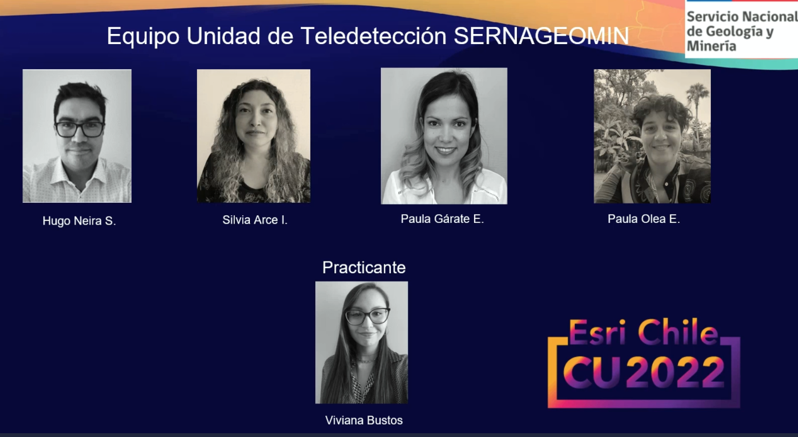 sernageomincl's tweet photo. ESRI 2022! Profesionales de @Sernageomin de la Sub. Nacional de Geología participaron en la Conferencia de usuarios #Esri2022, donde presentaron dos casos exitosos como la plataforma #Sigex e #ImageServerInstitucional.👏👏 https://t.co/gxItEs5EGl