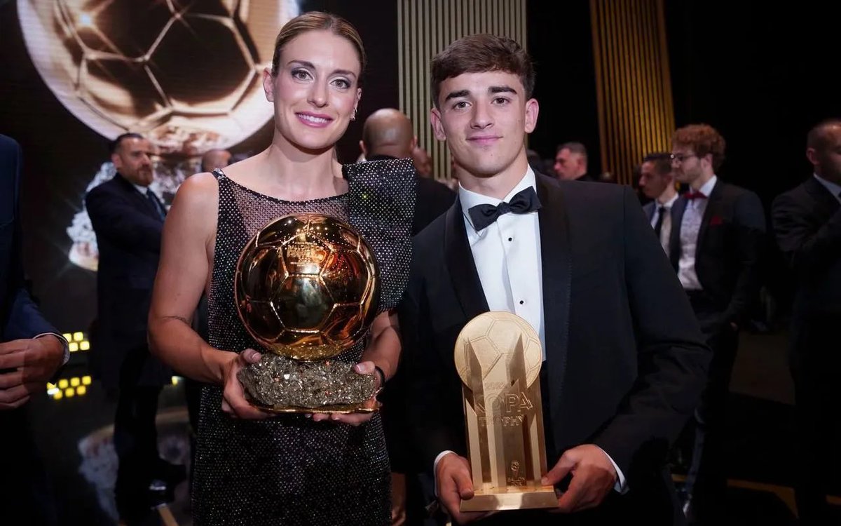 FcbLucknow's tweet photo. 🏆🏆 Alexia Putellas won the WOMAN 𝗚𝗼𝗹𝗱𝗲𝗻 PLAYER award &amp; Gavi won the 𝗚𝗼𝗹𝗱𝗲𝗻 BOY award respectively. 💙❤️👏

The award ceremony will be in Turin on November 7.

Congratulations to @alexiaputellas &amp; Gavi 🙌🤗

#Barca #goldenboy #goldenwoman https://t.co/krCU45p0Km