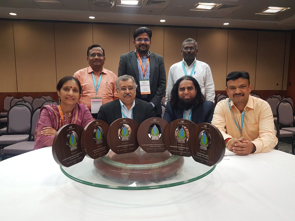 Anirban007's tweet photo. @MahindraRise wins big at India Green Building Council Awards 2022 - 7 Platinum Awards; 2 Fellow Awards; 1 Award for Hospitality Business with highest number of Green Resorts and 1 Senior Fellow Award. #ESG #greenbuildings @anandmahindra @anishshah21 https://t.co/JjM3lu7gtr