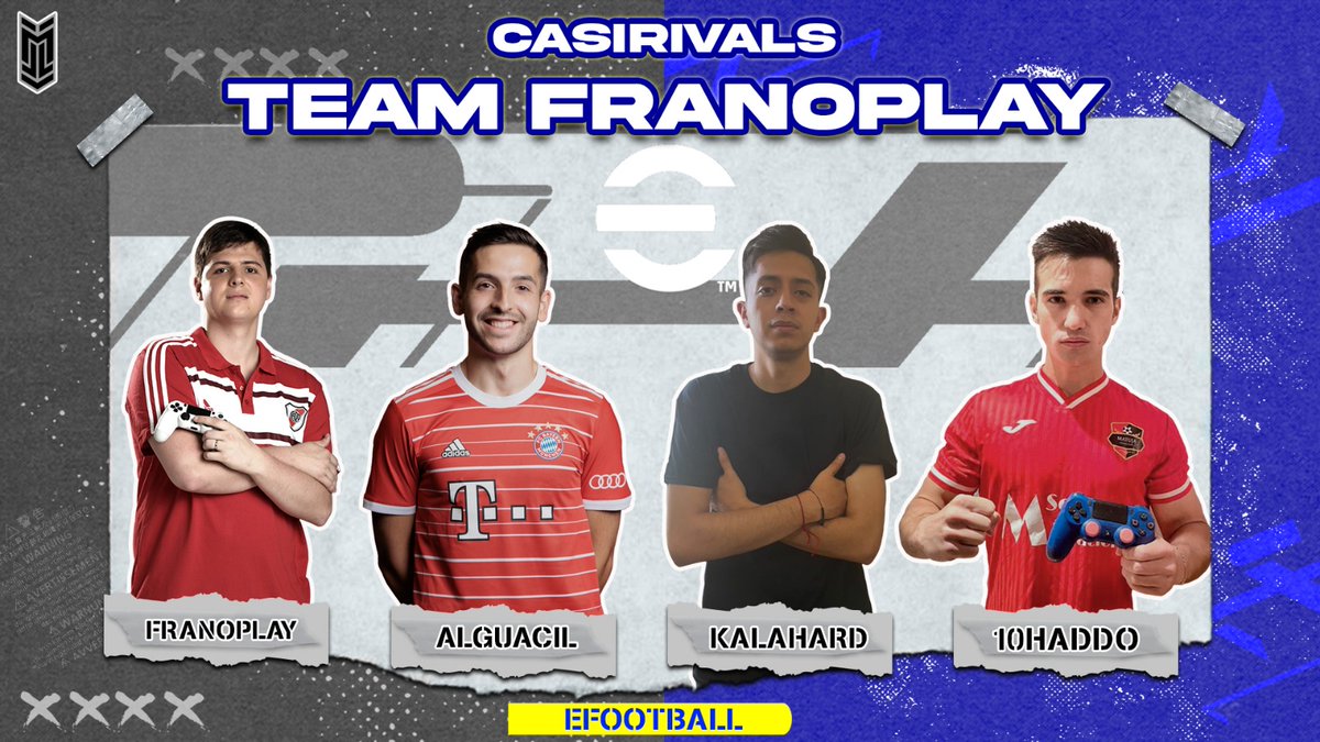Se viene el torneo de creadores #casirivalsefootball donde 4 equipos vamos a competir el Viernes 28 por Twitch en un evento único para la comunidad de #eFootball2023 🥳

Y para celebrarlo voy a estar sorteando una tarjeta de regalo de 50 usd 🎁) Requisitos abajo en el hilo 👇