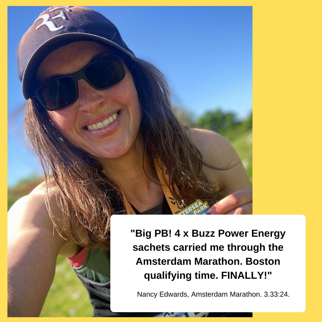 EnergyBuzz's tweet image. Massive congratulations to Buzz Power customer Nancy who has qualified for the @bostonmarathon after running 5 half marathons and 2 marathons in 2022, including the @TCSadammarathon recently. Smashed it! #marathonwatch #marathon #running