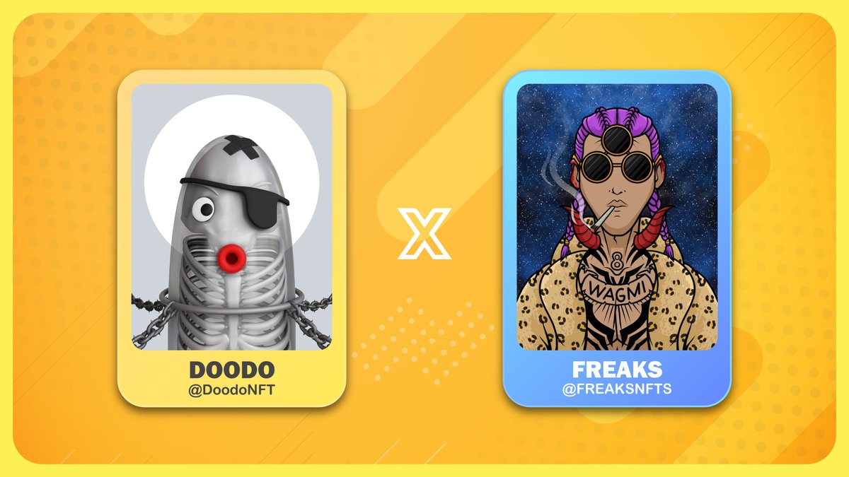 doodonft's tweet photo. 🎁Whitelist Giveaway🎁

DOODO 🤝 FREAKS

Prizes:
🏆 3 WL from @doodonft
🏆 3 WL from @FREAKSNFTS 

To Enter:
1️⃣Follow @doodonft and @FREAKSNFTS 
2️⃣❤ &amp; RT
3️⃣Tag 3 friends.

48H⏰

#doodonft #NFT #NFTGiveaway #NFTProjects #NFTs #NFTGiveaways #NFTCommunity https://t.co/S12DbqPaPa