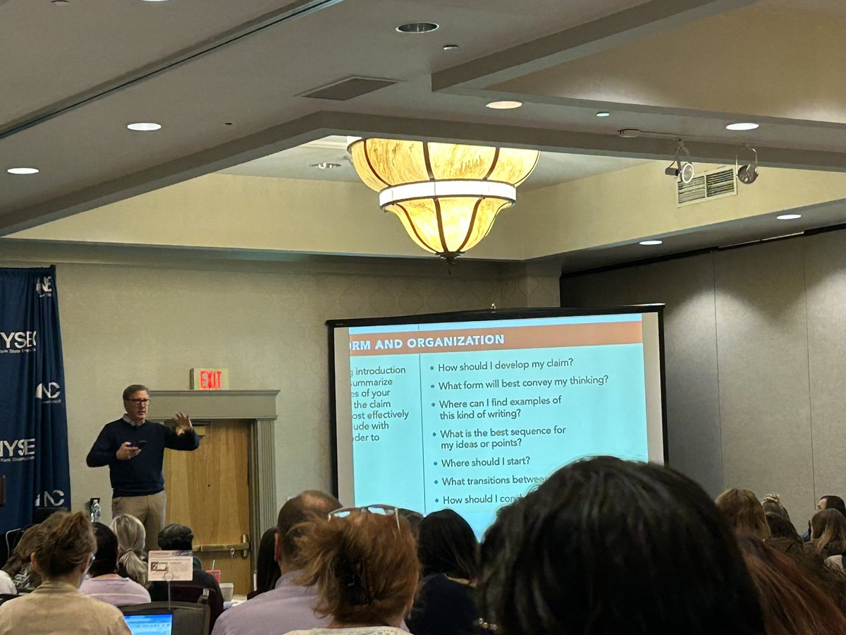 “The best teacher of writing is the writing… it’s not the graphic organizer or the modeling - it’s the writing.” @KellyGToGo @nysec_tweets #NYSEC22