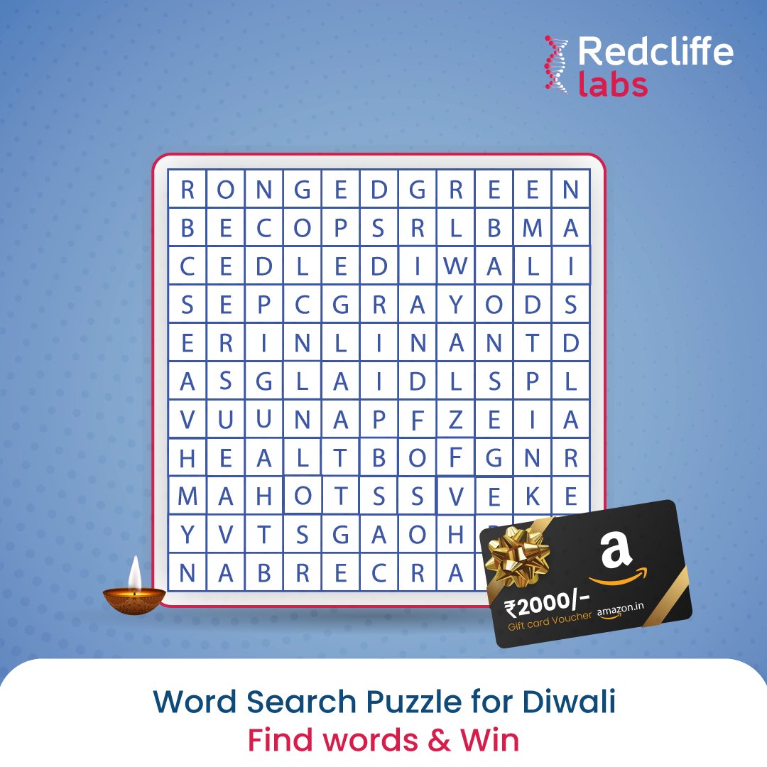 redcliffelab's tweet photo. Find the words &amp; win Amazon Voucher.
Step to Follow
1. Follow us on Instagram, FB, YT &amp; Twitter.
2. Tag 5 of your friends here

Entries are valid till 24th October 2022, 7 PM.

#giveaway #contestalert #HappyDiwali https://t.co/p0QXiUws2m