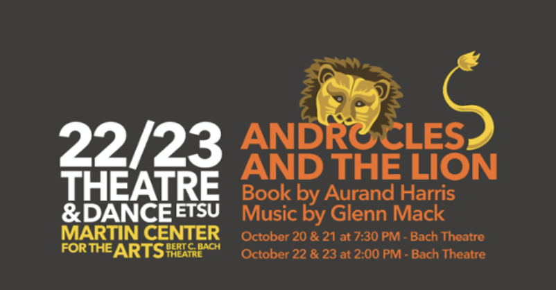 ETSUWGSS's tweet photo. ROAR!!! Come see "Androcles and the Lion" now through October 23rd, presented by ETSU's Department of Theatre and Dance. Tickets are $15 for ETSU students, faculty and staff; $20 for the general public; and $10 for children 12 and under! https://t.co/WW5dD6zSuk https://t.co/utHI7LYhir