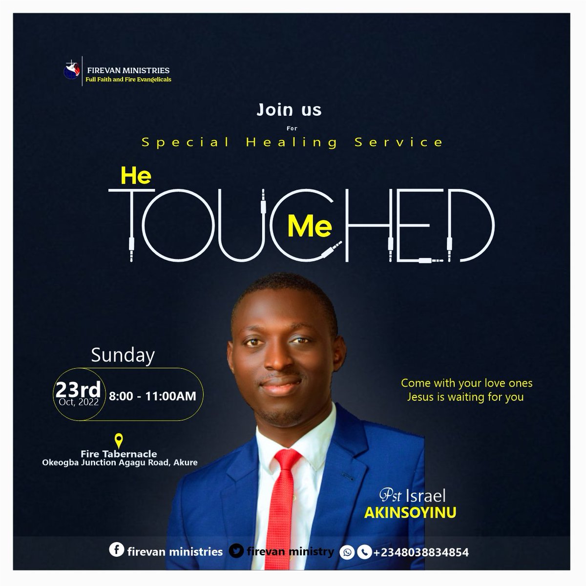 Firevanofficial's tweet photo. There's healing in the name of JESUS...
Join us this Sunday, every infirmity will disappear! https://t.co/4XB3jG23Lw