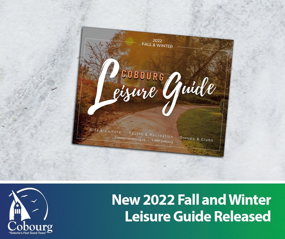 COMMUNITY SERVICES: We are pleased to announce the launch of the new 2022 Fall and Winter Leisure Guide outlining the many cultural and recreational programs in the community. 
 
📲 Access the digital version here: bit.ly/3TC4rkp
👉 Read more: bit.ly/3gmCLB7
