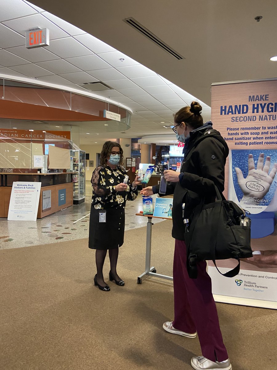 THP_hospital's tweet photo. Join us in recognizing our Infection Prevention & Control (IPAC) team!
Their relentless dedication to preventing the spread of disease & infection in our hospitals keeps us all safe. In celebration of #IPACweek, the team handed out bottles of hand sanitizer & disinfectant wipes. https://t.co/hZtFRSa7Px