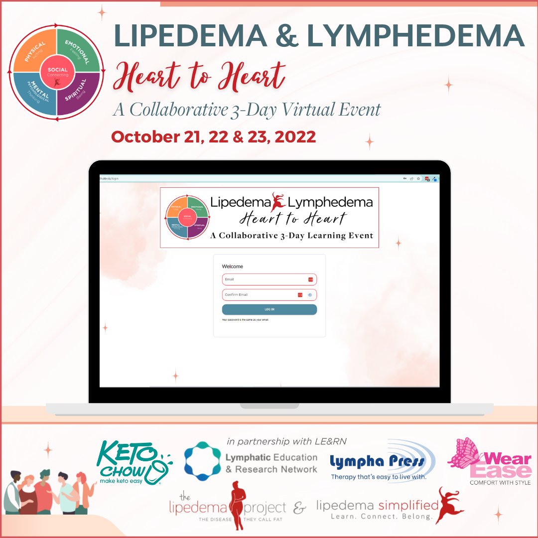 Our Lipedema &amp; Lymphedema Heart to Heart: A Collaborative 3-Day Virtual Event is happening today!

📌If you haven't yet registered, you can still join us.
👉bit.ly/H2H2022-SP

#lipedema #lymphedema #lipedemasimplified #collaborativeevent #interactiveevent #heart2heartevent