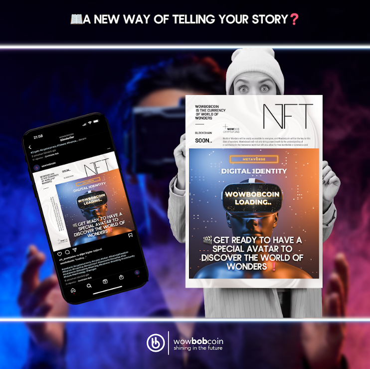 wowBOBcoin's tweet photo. 💳 Digital identity❓
📖A new way of telling your story❓
🎬Get ready to have a special avatar to discover the World of Wonders❗️
🪙Wowbobcoin is shining in the future🔮
#metaverse #Wowbob #Ecommerce #NFT #Web9 https://t.co/6CxI51uExi