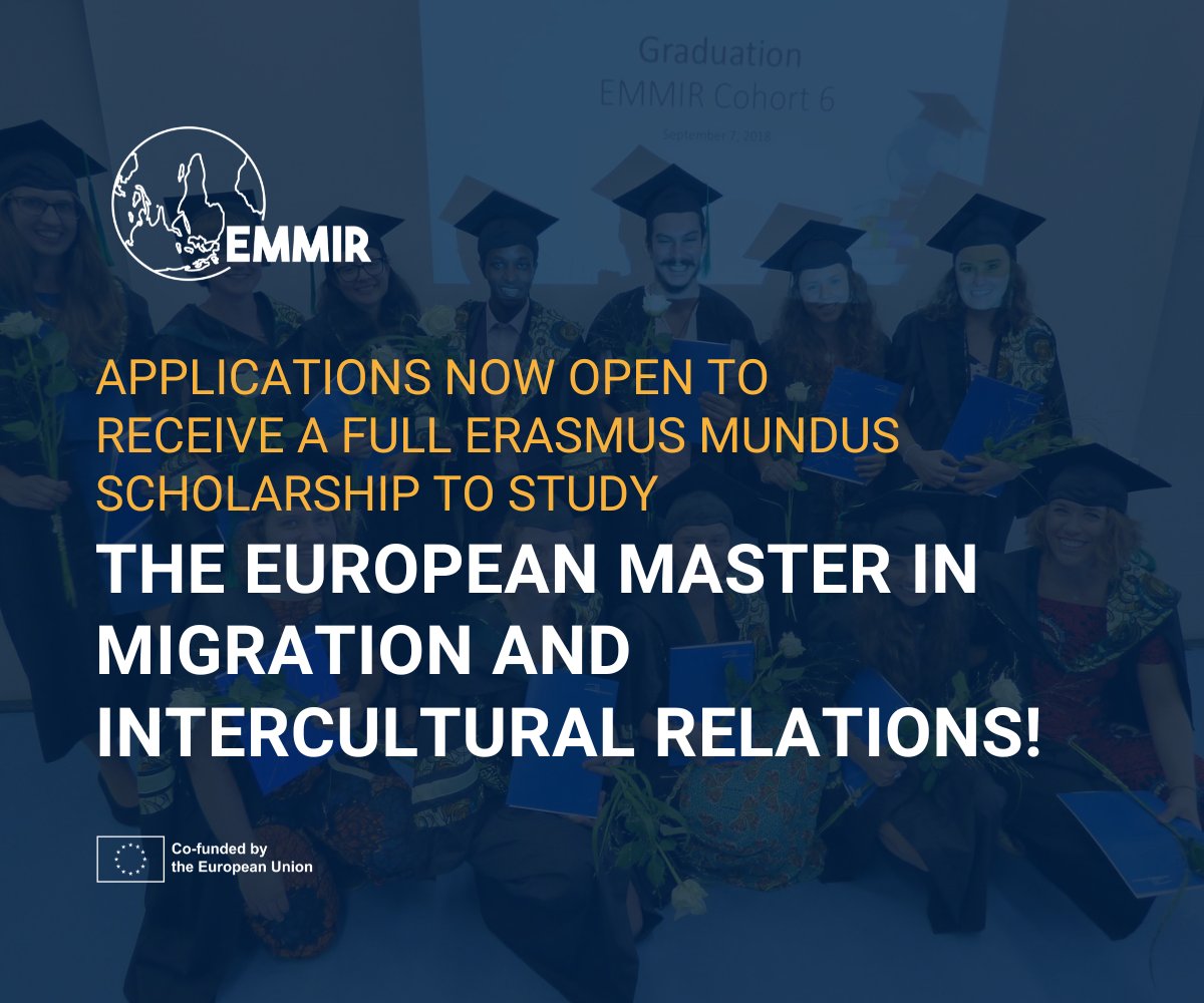 StudyEMMIR's tweet photo. 📢 Good news: The EMMIR application portal is now open! Apply now to receive the prestigious #ErasmusMundus scholarship! Learn more: https://t.co/WopB7SJ6Rm.

🗓 #Scholarship deadline: 15 January 2023. 

Please help us spread the word about this opportunity! https://t.co/uXLeaEzlaP