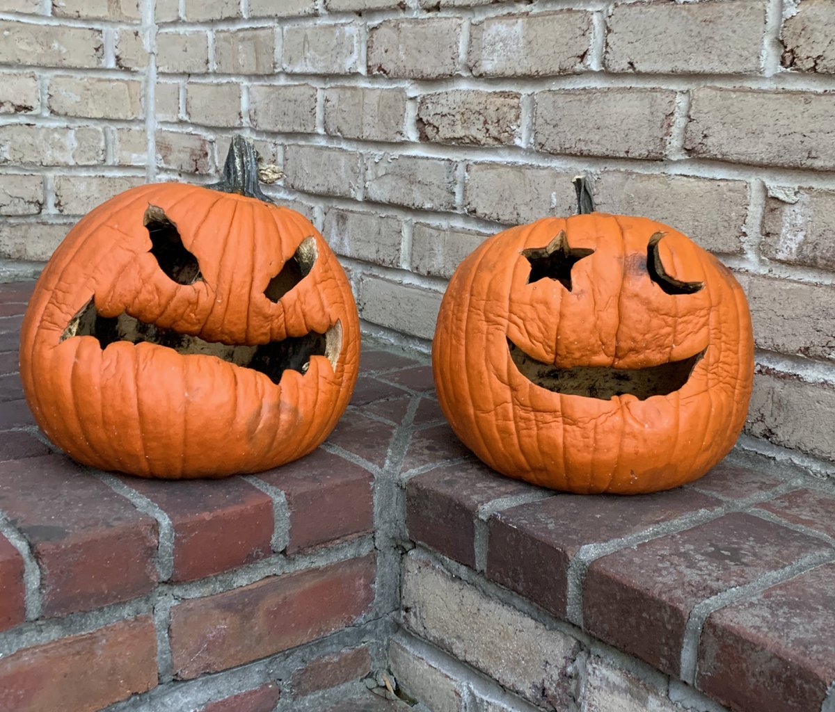 AnneMarieWTHR's tweet image. We carved too early 😜🎃
#tendaystogo #pumpkinproblems 
#Halloween 
#teamtiernon 
@WTHRcom