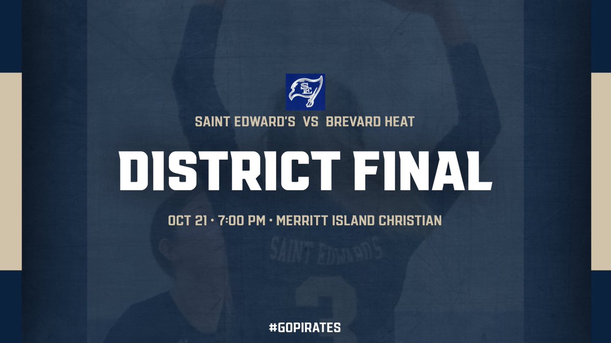 Volleyball will be @MICathletics tonight for the District Final against the Brevard HEAT. 7:00pm. @StEdsVero