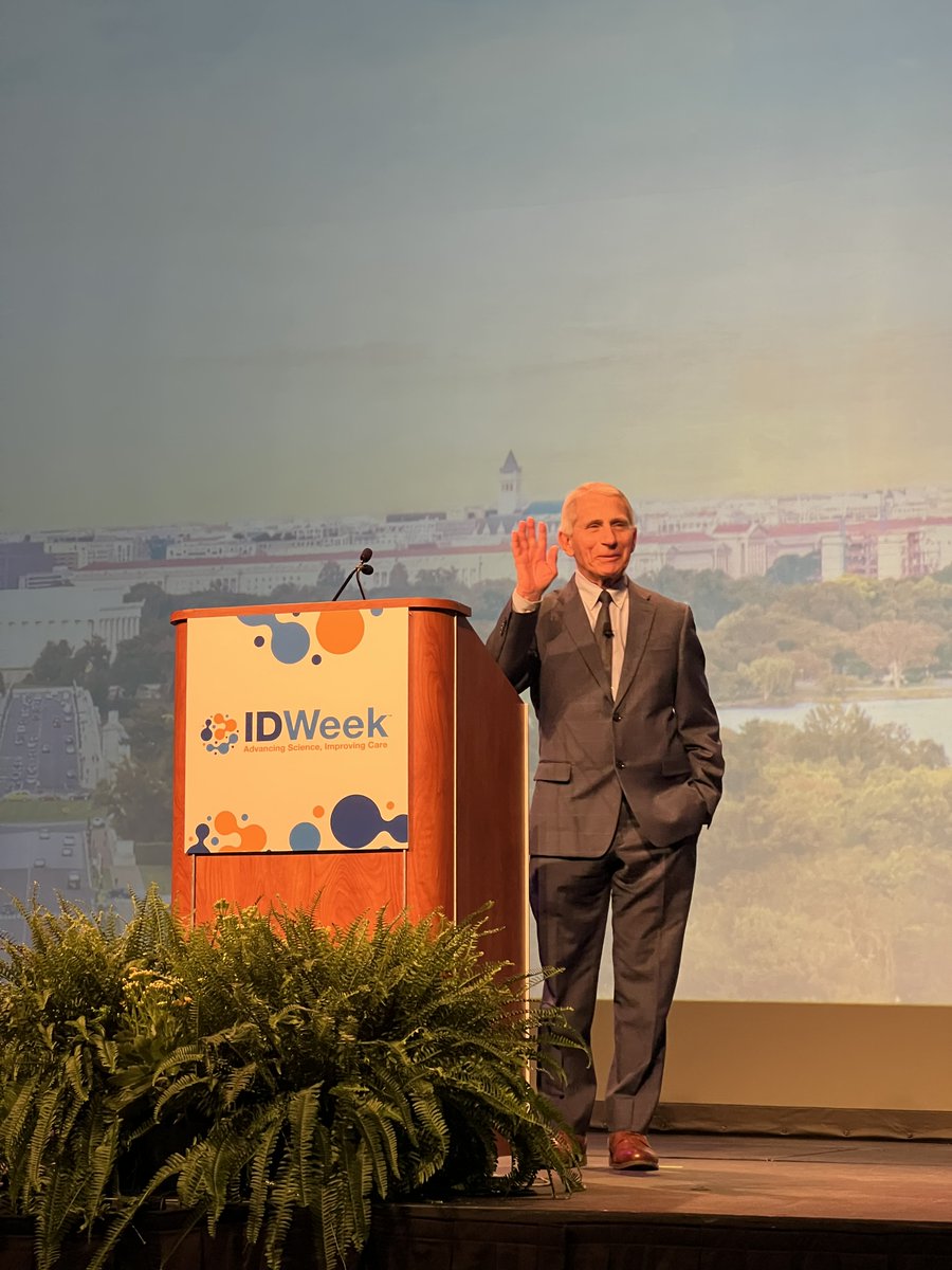 #IDWeek2022 is thrilled to have Dr. Anthony Fauci join us here today at the Edward H. Kass Lecture! Stay tuned for a special tribute following Dr. Archana Chatterjee's reflections on leadership in medicine.