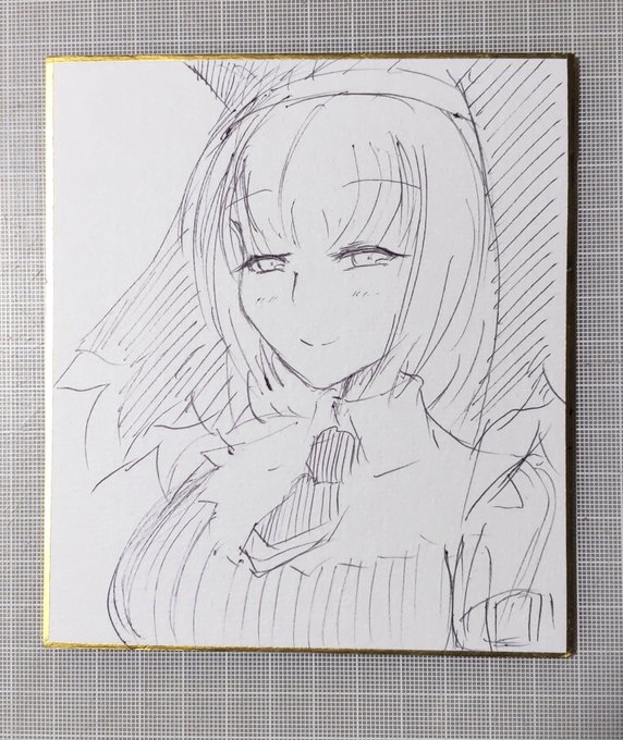 ボールペン5分一発描きセピア。 