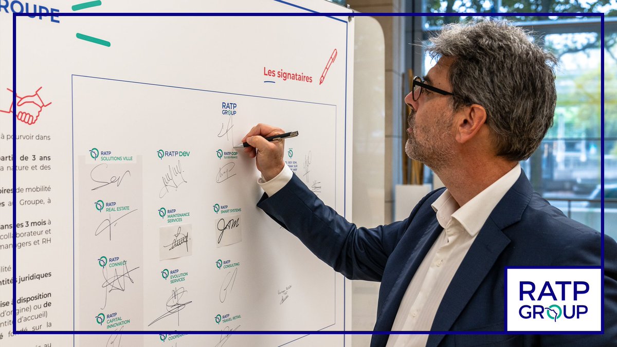 [#MobilitéInterne] Le 18/10, Jean Agulhon, Directeur des Ressources Humaines #RATPGroup, et tous les responsables RH du Groupe, ont signé la Charte de la mobilité. Objectif : faciliter la mobilité interne pour les cadres en France, puis pour tous les collaborateurs à terme.